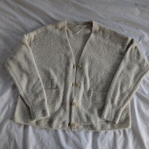 Men's Cream Cardigan Sweater